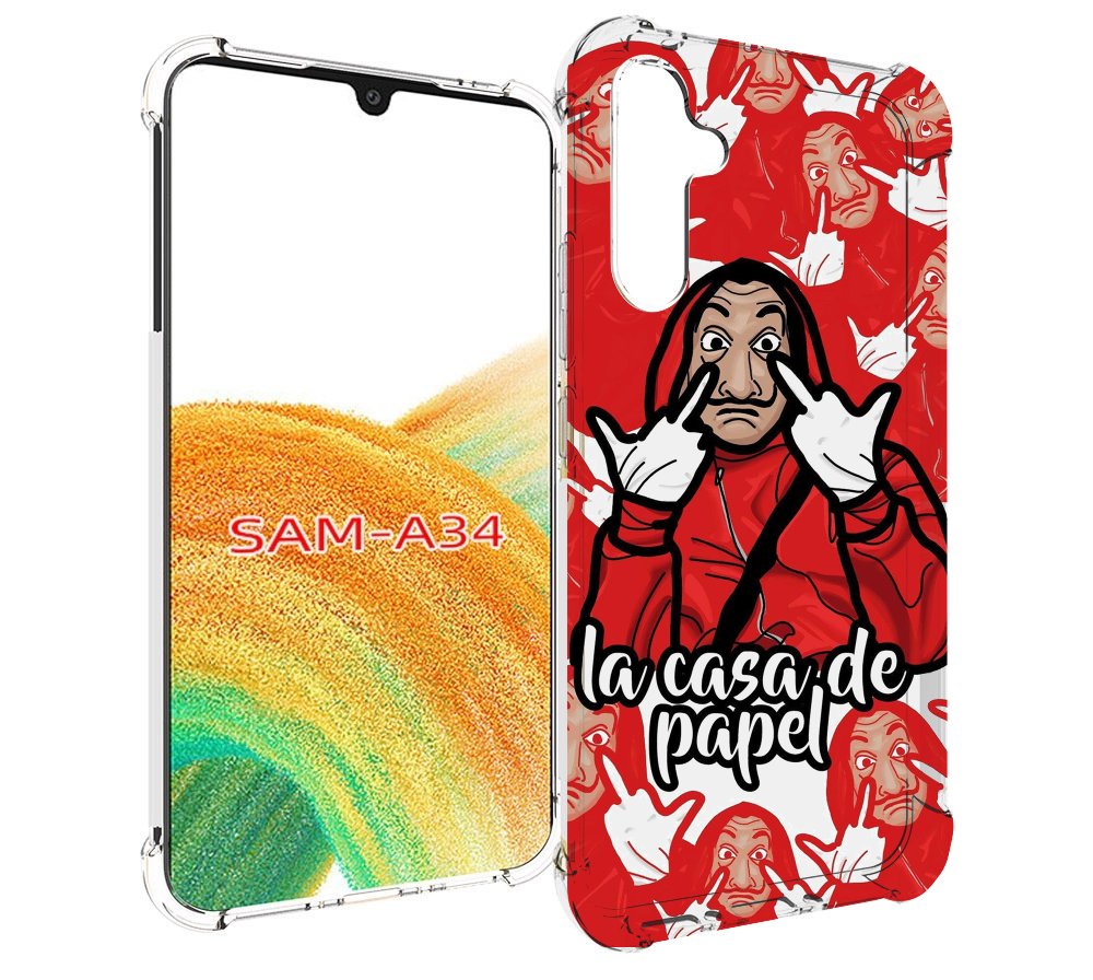 

Чехол MyPads комикс-бумажный-дом для Samsung Galaxy A34, Tocco