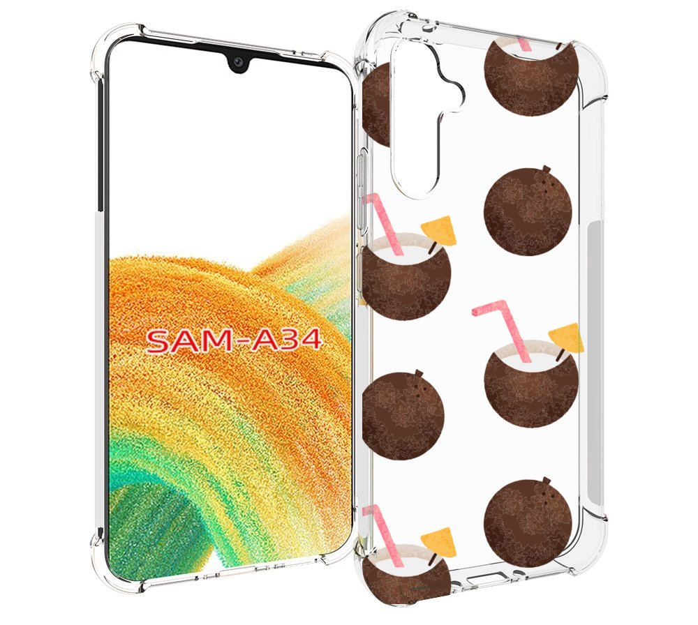 

Чехол MyPads кокосики для Samsung Galaxy A34, Tocco
