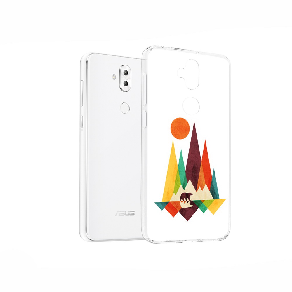 

Чехол MyPads Tocco для Asus ZenFone 5 Lite (ZC600KL) нарисованные горы с медведем, Прозрачный, Tocco