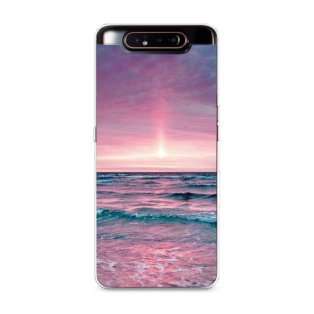 

Чехол на Samsung Galaxy A80 "Восход 3", Розовый;голубой, 28350-2