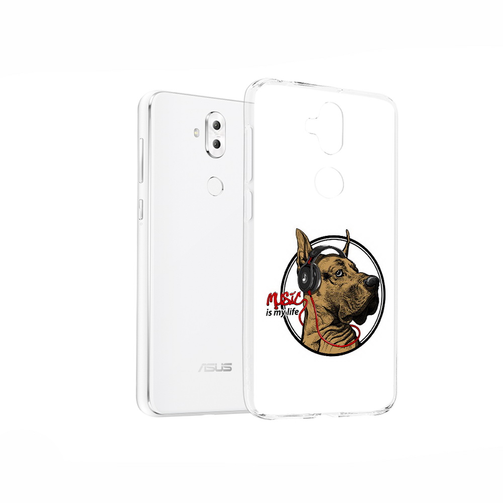 

Чехол MyPads Tocco для Asus ZenFone 5 Lite (ZC600KL) музыкальная собака, Прозрачный, Tocco