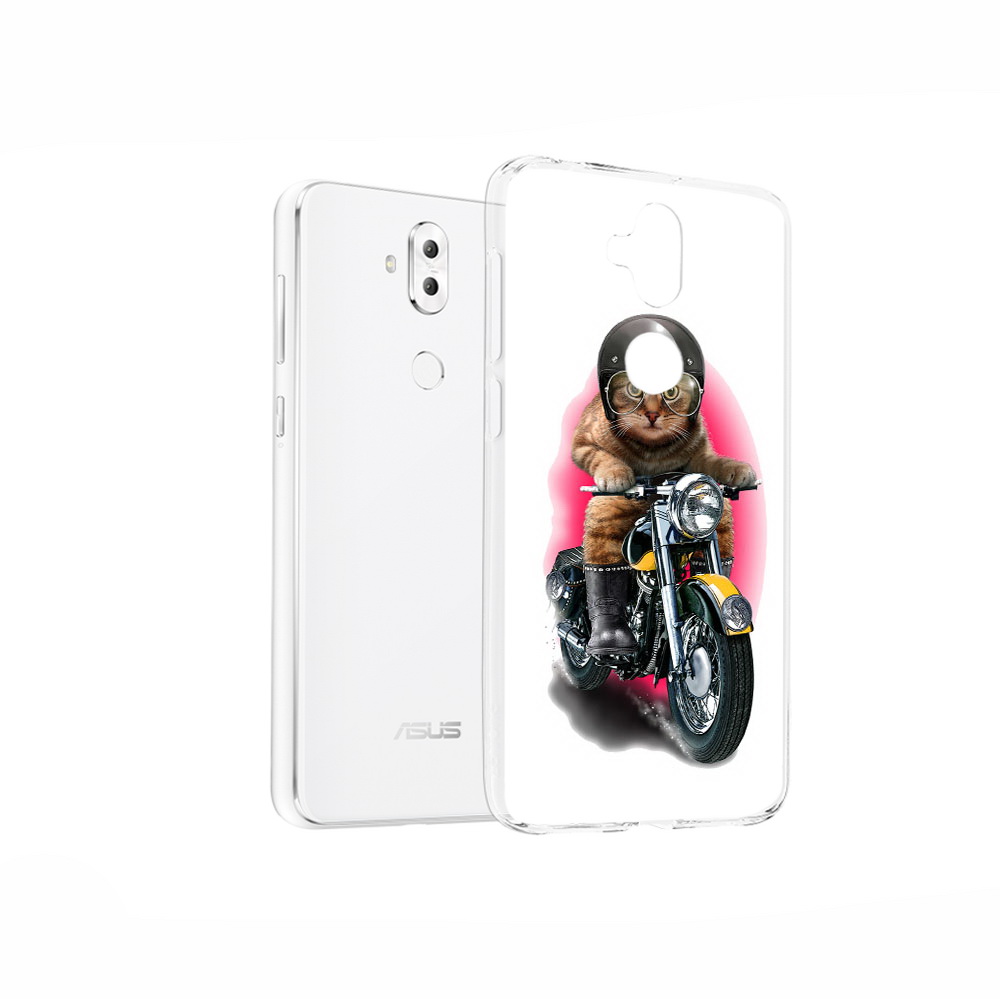 

Чехол MyPads Tocco для Asus ZenFone 5 Lite (ZC600KL) мото-кот, Прозрачный, Tocco