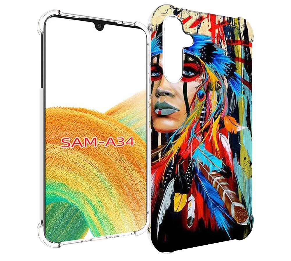 

Чехол MyPads индеец расписной для Samsung Galaxy A34, Tocco