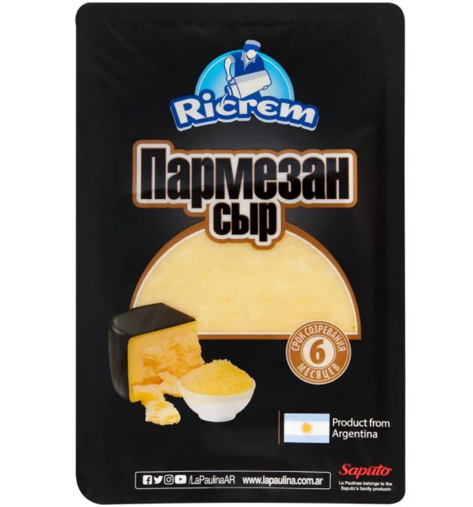 

Сыр Ricrem Пармезан, 42%, в нарезке, 150 г