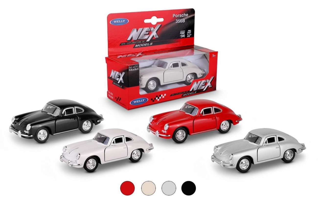 

Машинка Welly 1:38 с пруж. мех.,PORSCHE 356B цвета в асс. 43803W 1 шт, Разноцветный
