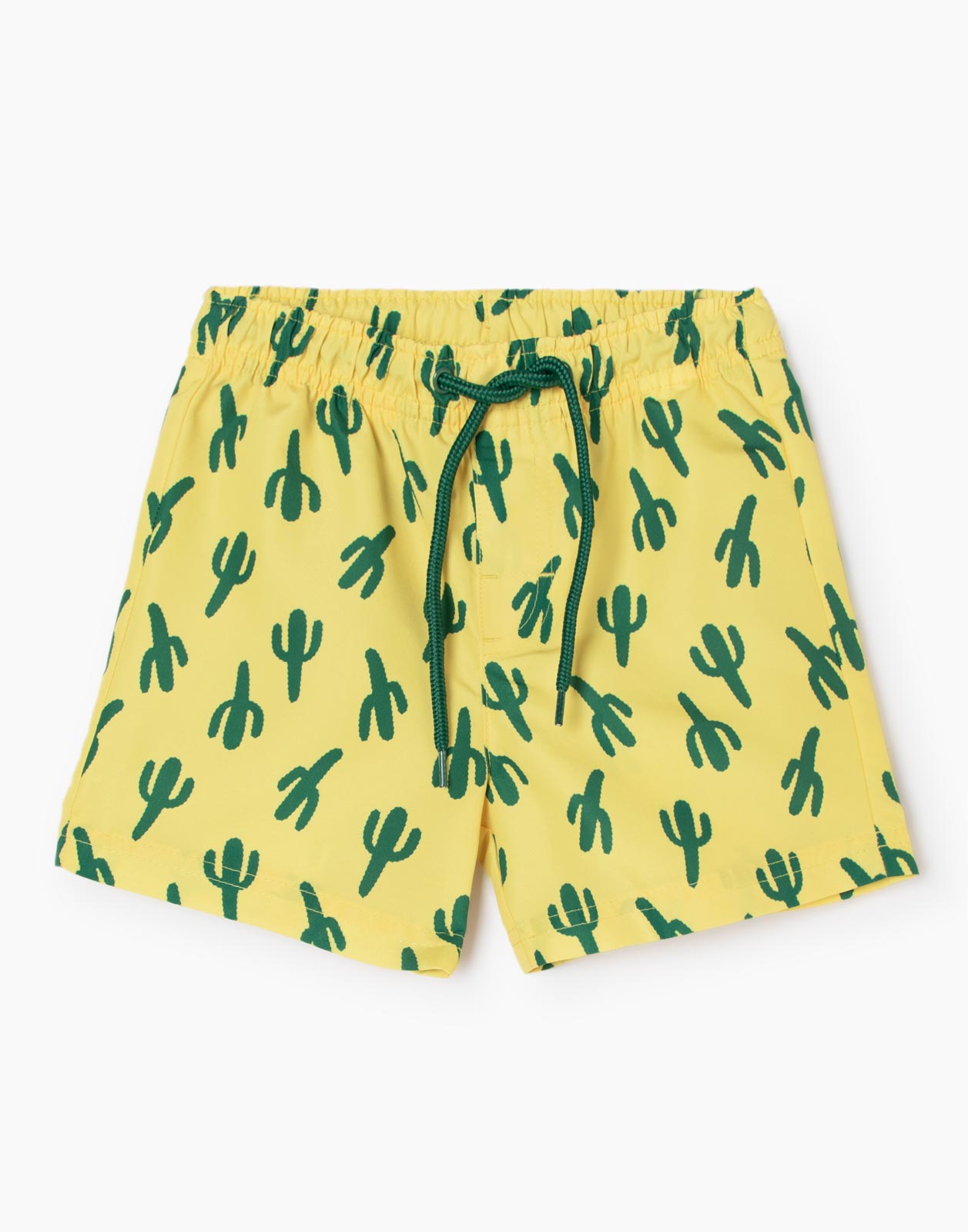 Жёлтые пляжные шорты с кактусами для мальчика р.104