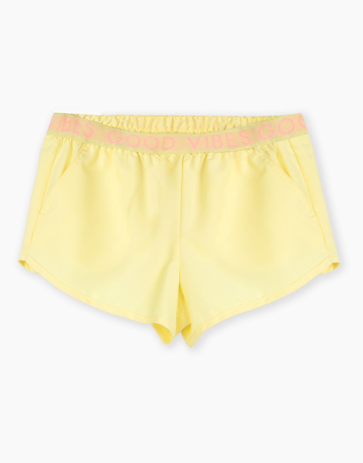 Желтые пляжные шорты для девочки р.122-128