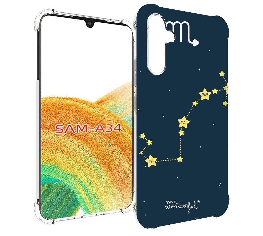 

Чехол MyPads знак зодиака скорпион 1 для Samsung Galaxy A34, Tocco