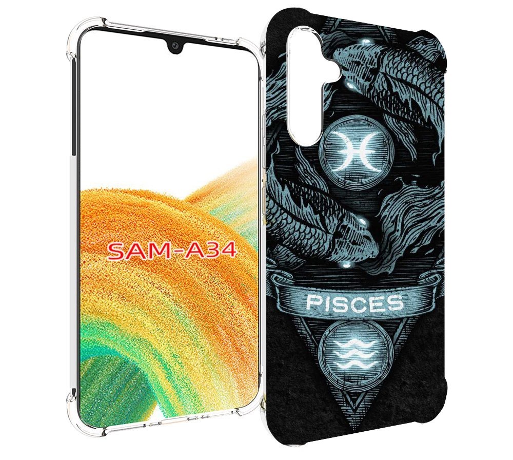 

Чехол MyPads знак зодиака рыбы 4 для Samsung Galaxy A34, Tocco