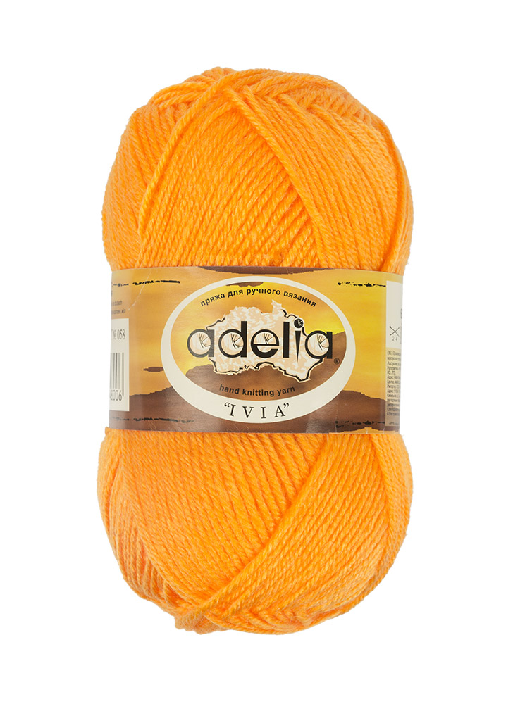 

Пряжа Adelia Ivia, 100% акрил, 4*62,5 г, 150 м+-8 м, №058, желто-оранжевый
