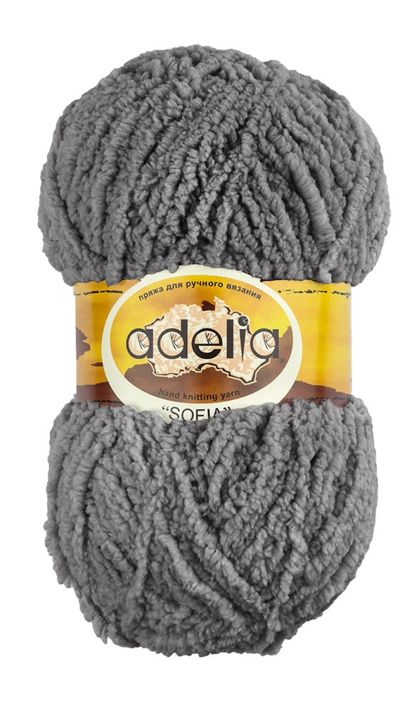 фото Набор пряжи adelia sofia, 100% полиэстер, 10*50 г, 90 м+-6 м, №41, серый