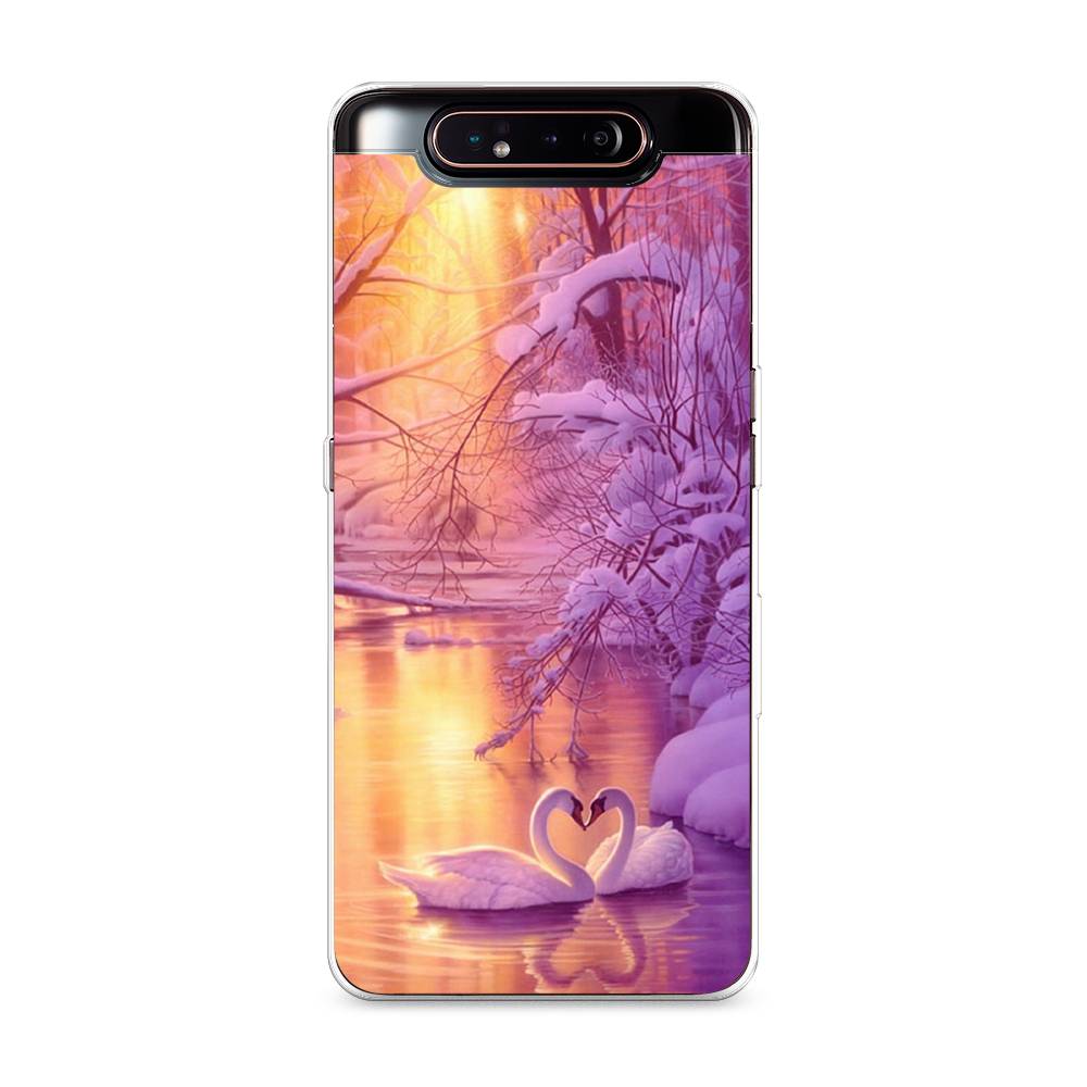 

Чехол на Samsung Galaxy A80 "Зима 1", Фиолетовый;желтый, 28350-2