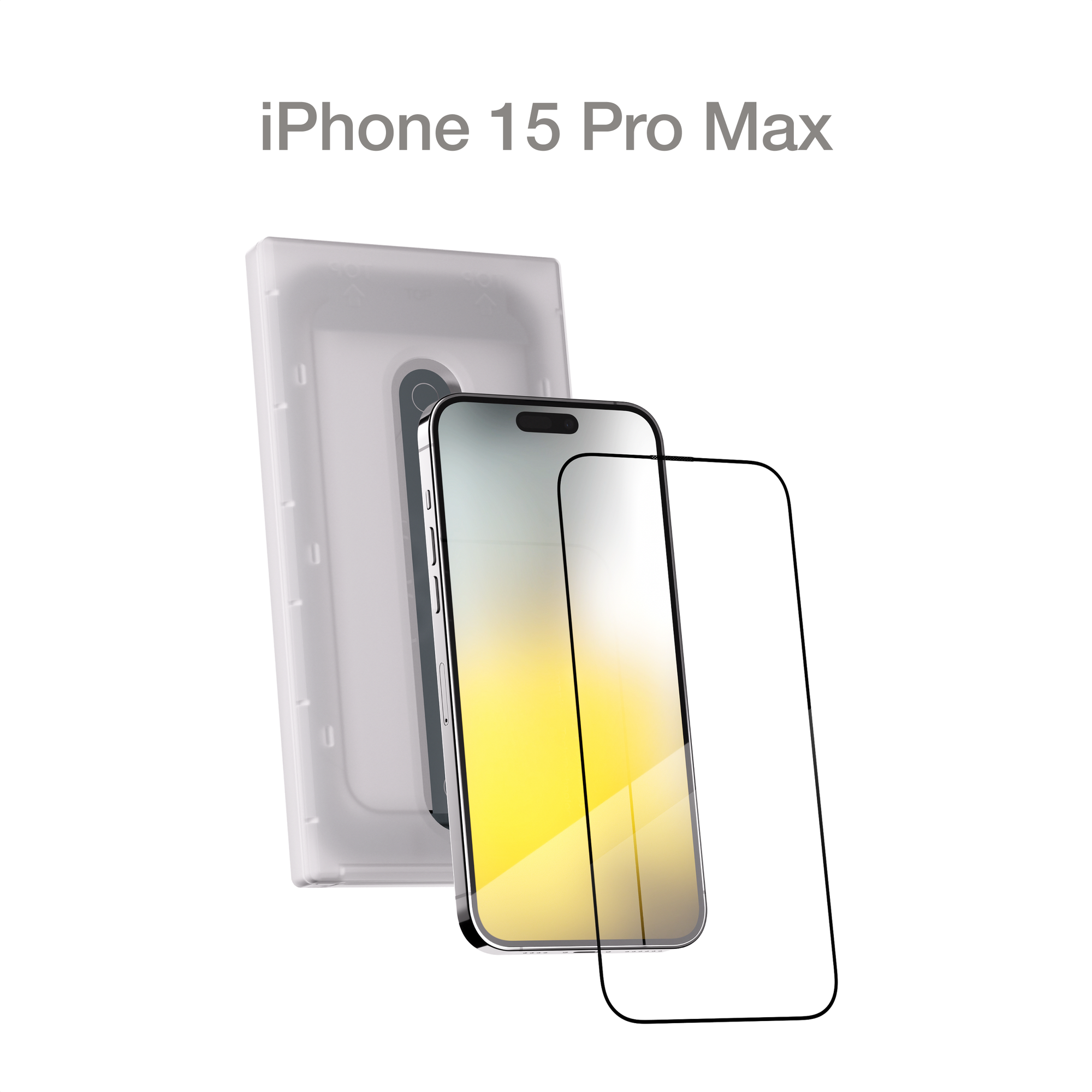 Защитное стекло с аппликатором Commo для Apple iPhone 15 Pro Max, прозрачное