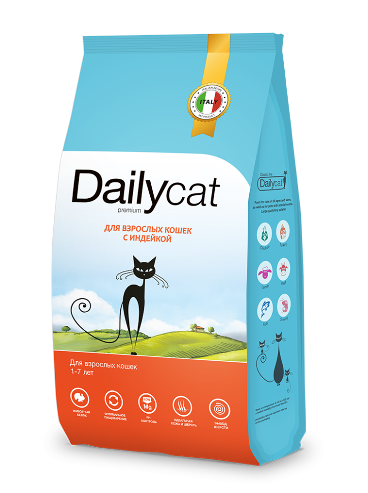 Сухой корм для кошек Dailycat, с индейкой, 1,5 кг