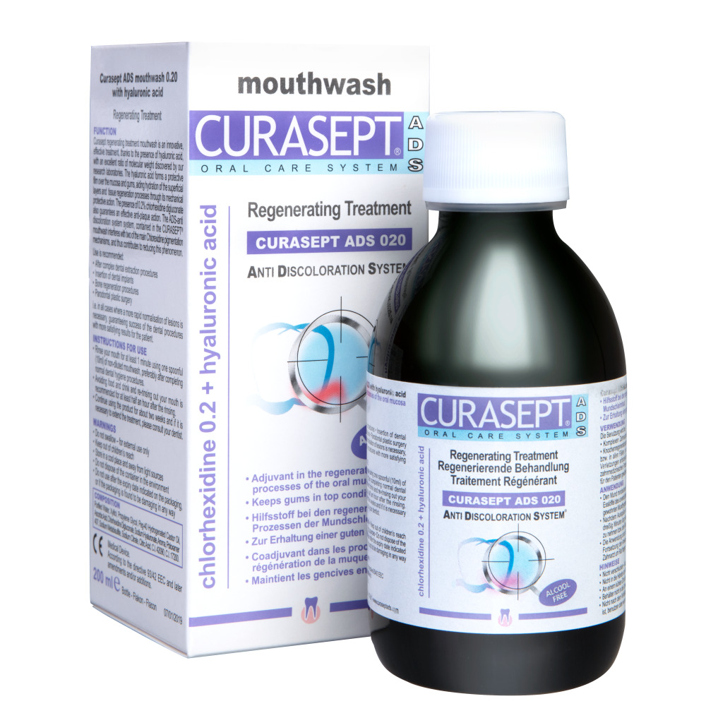 фото Ополаскиватель для рта curasept ads 020 regenerative mouthwash 0,20%, 200 мл