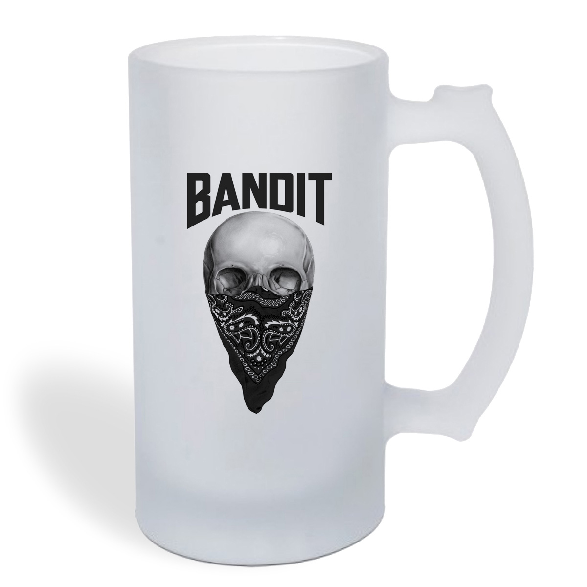 

Кружка пивная CoolPodarok Bandit. Череп в косынке