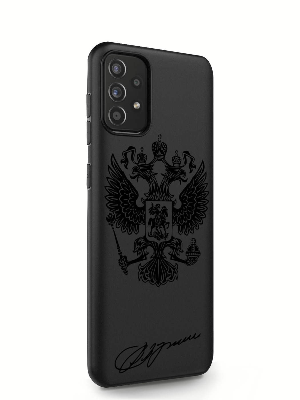 фото Чехол musthavecase samsung galaxy a52 черный лаковый герб черный