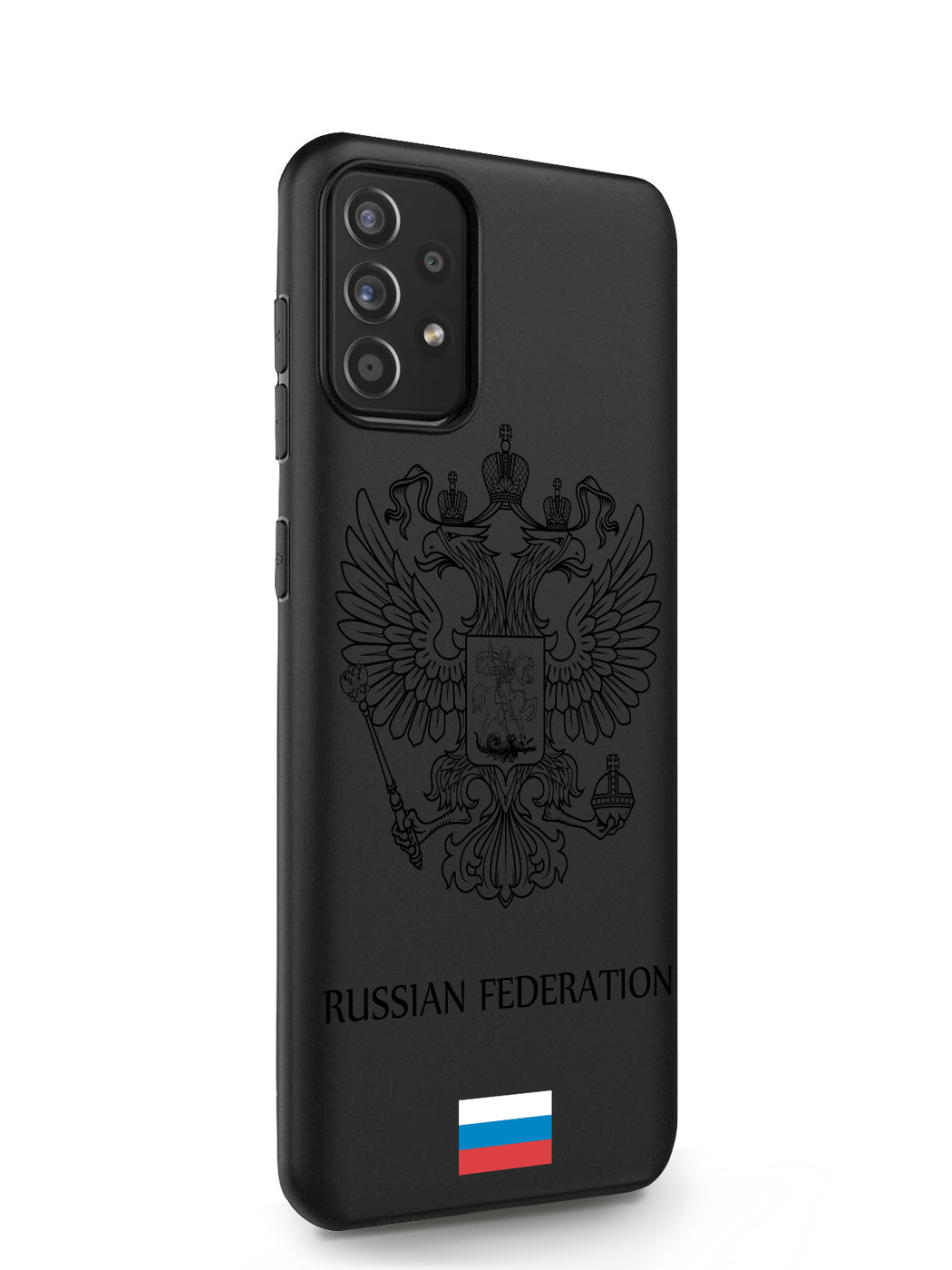 фото Чехол musthavecase для samsung galaxy a52 черный лаковый герб россия черный