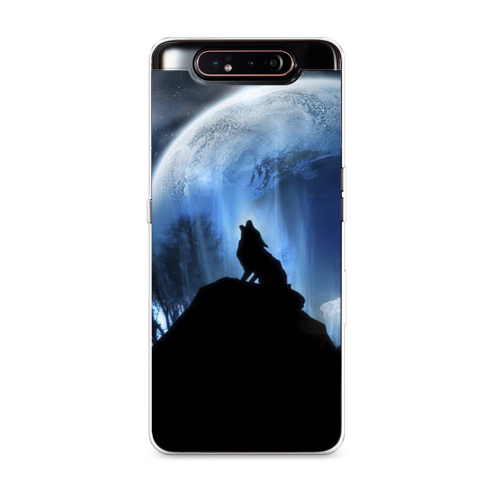 

Чехол на Samsung Galaxy A80 "Волк 2", Синий;черный;белый, 28350-1