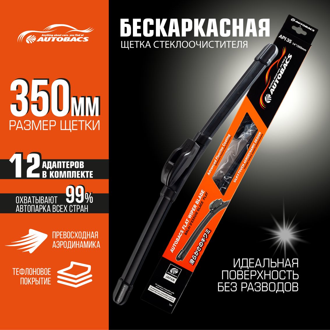 

Щётка стеклоочистителя WIPER BLADE бескаркасная всесезонная 14"/350 мм API35, API35