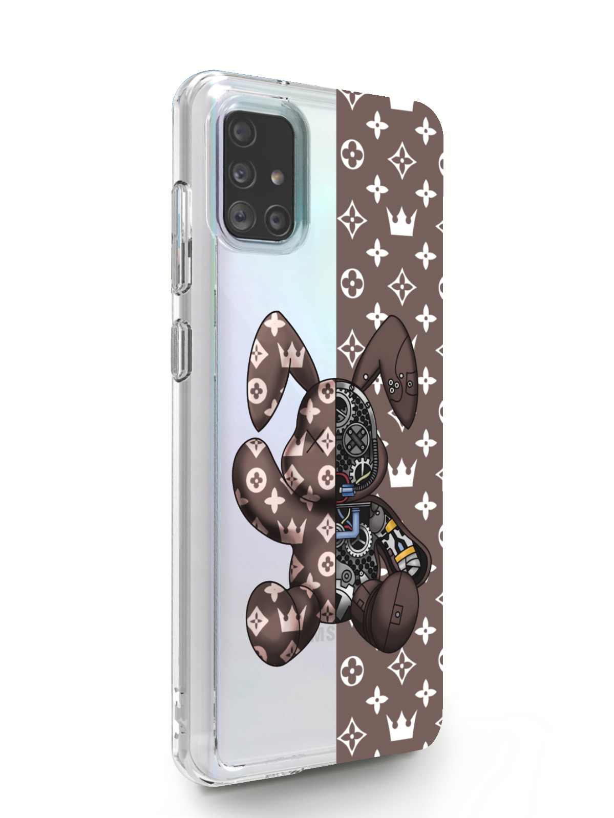 фото Чехол musthavecase для samsung galaxy a51 bunny коричневый прозрачный