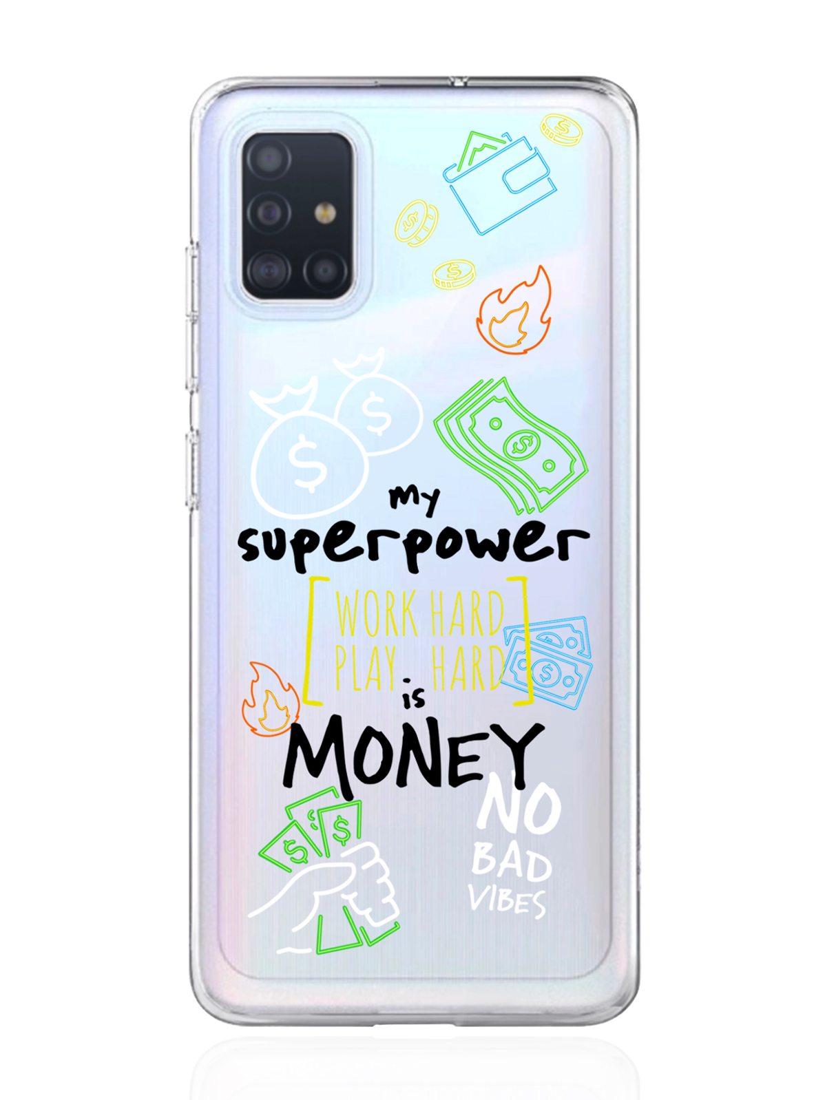 

Чехол MustHaveCase для Samsung Galaxy A51 My Superpower is Money прозрачный, Samsung Galaxy A51 My Superpower is Money