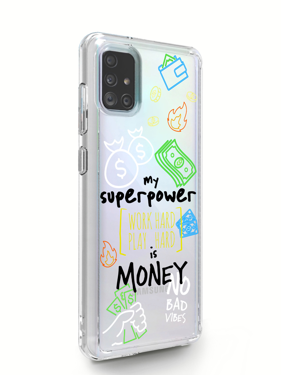 фото Чехол musthavecase для samsung galaxy a51 my superpower is money прозрачный