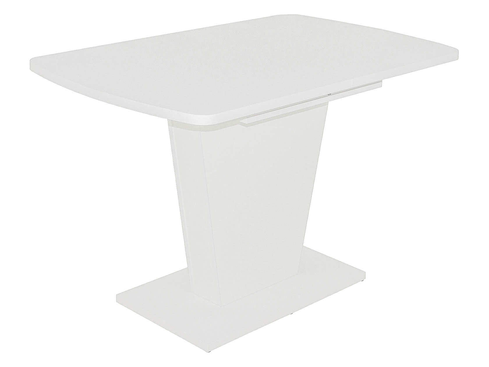 фото Кухонный стол раздвижной на опоре sheldon, 1180 (1570)х720х760 белый структурный базистрейд