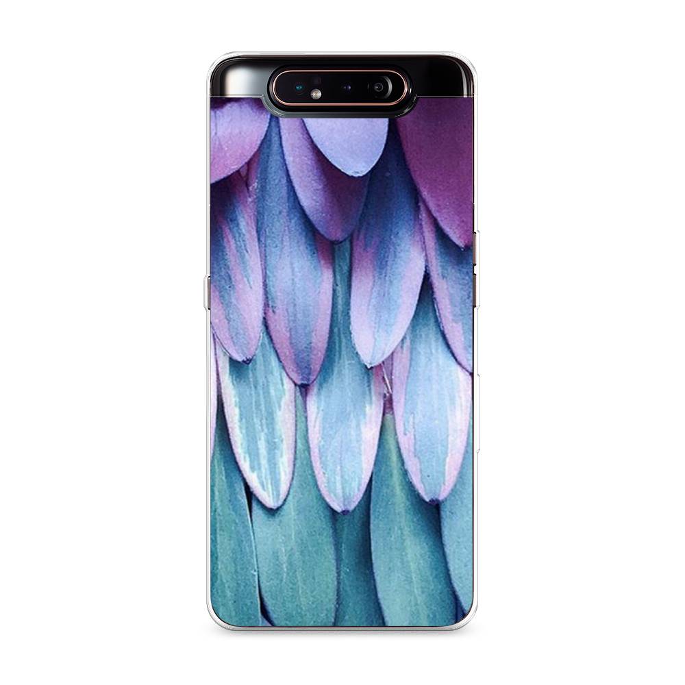 

Чехол на Samsung Galaxy A80 "Синее перо", Фиолетовый;голубой, 28350-3