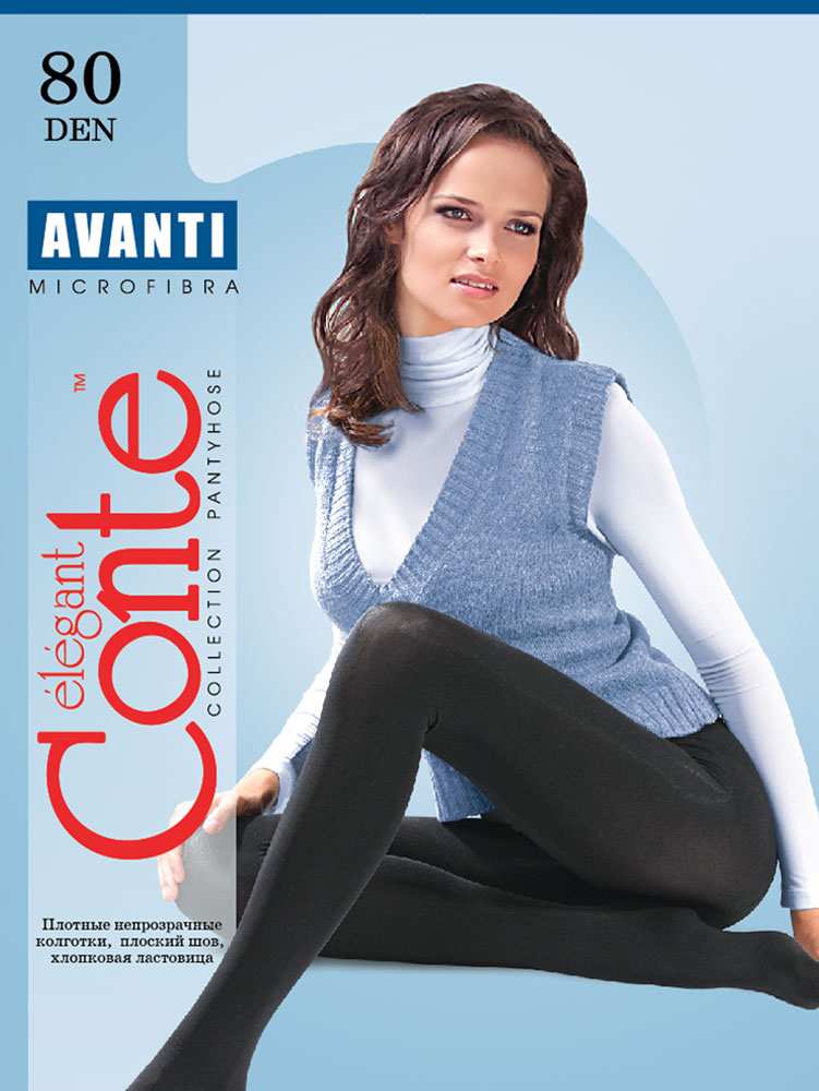 

Колготки женские Conte AVANTI 80 черные 4, Черный, AVANTI 80