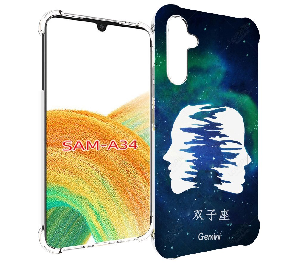 

Чехол MyPads знак зодиака близнецы 6 для Samsung Galaxy A34, Tocco