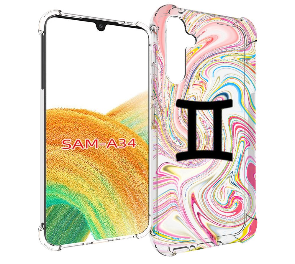 

Чехол MyPads знак зодиака близнецы 2 для Samsung Galaxy A34, Tocco