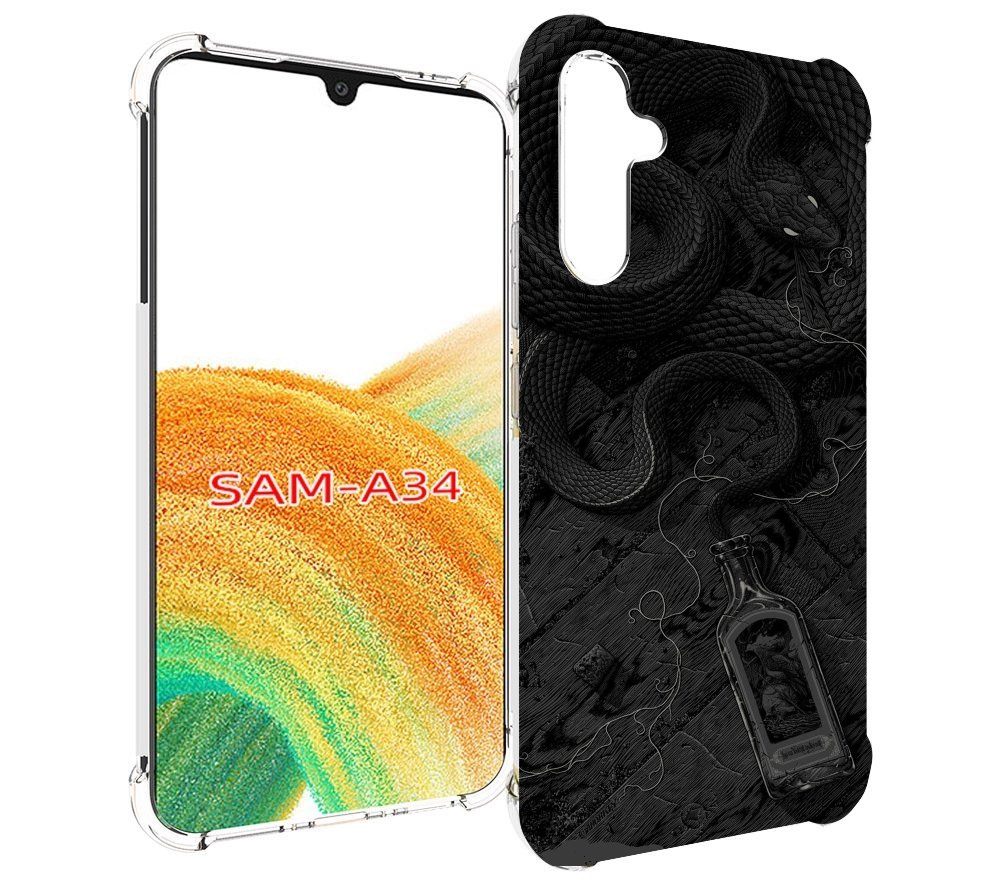 

Чехол MyPads змея с бутылкой для Samsung Galaxy A34, Tocco