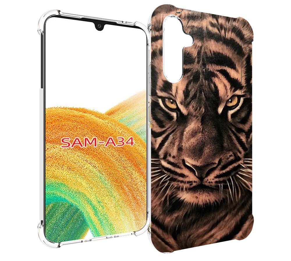 

Чехол MyPads злой-большой-тигр для Samsung Galaxy A34, Tocco