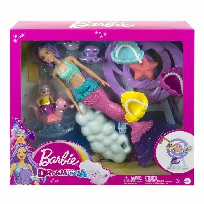 Игровой набор Mattel Barbie Dreamtopia Mermaid Baby с питомцами HLC30 14449₽