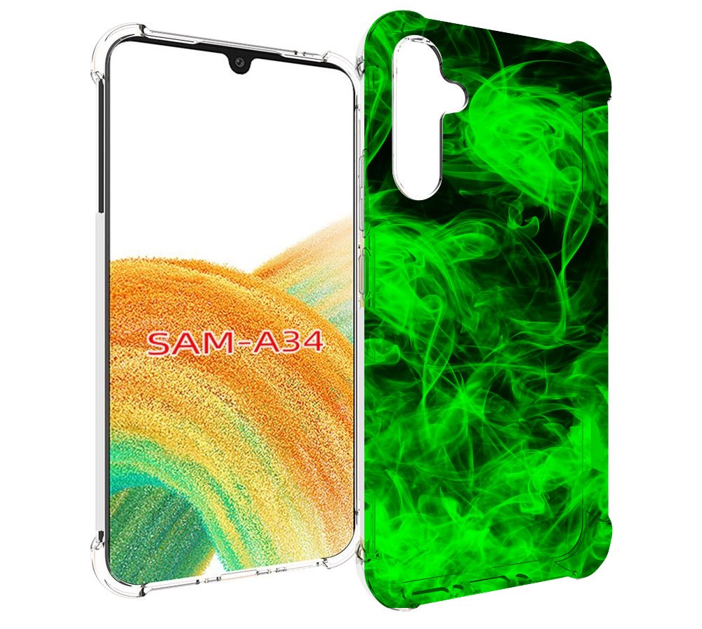 

Чехол MyPads зеленый-дымок для Samsung Galaxy A34, Tocco