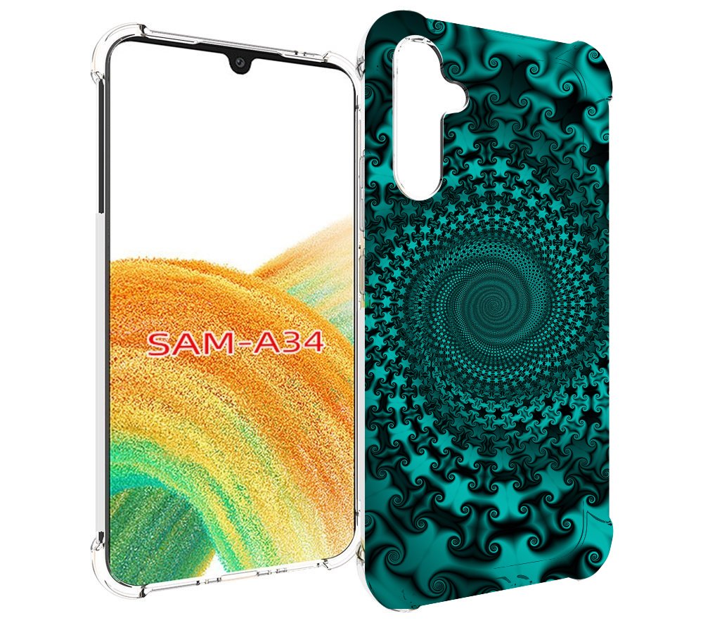 

Чехол MyPads зеленый-гипноз для Samsung Galaxy A34, Tocco