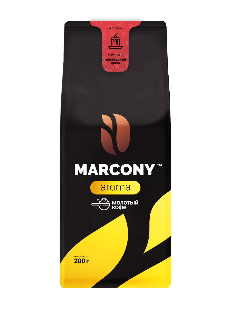 Кофе молотый MARCONY AROMA со вкусом ирландского крема 200г