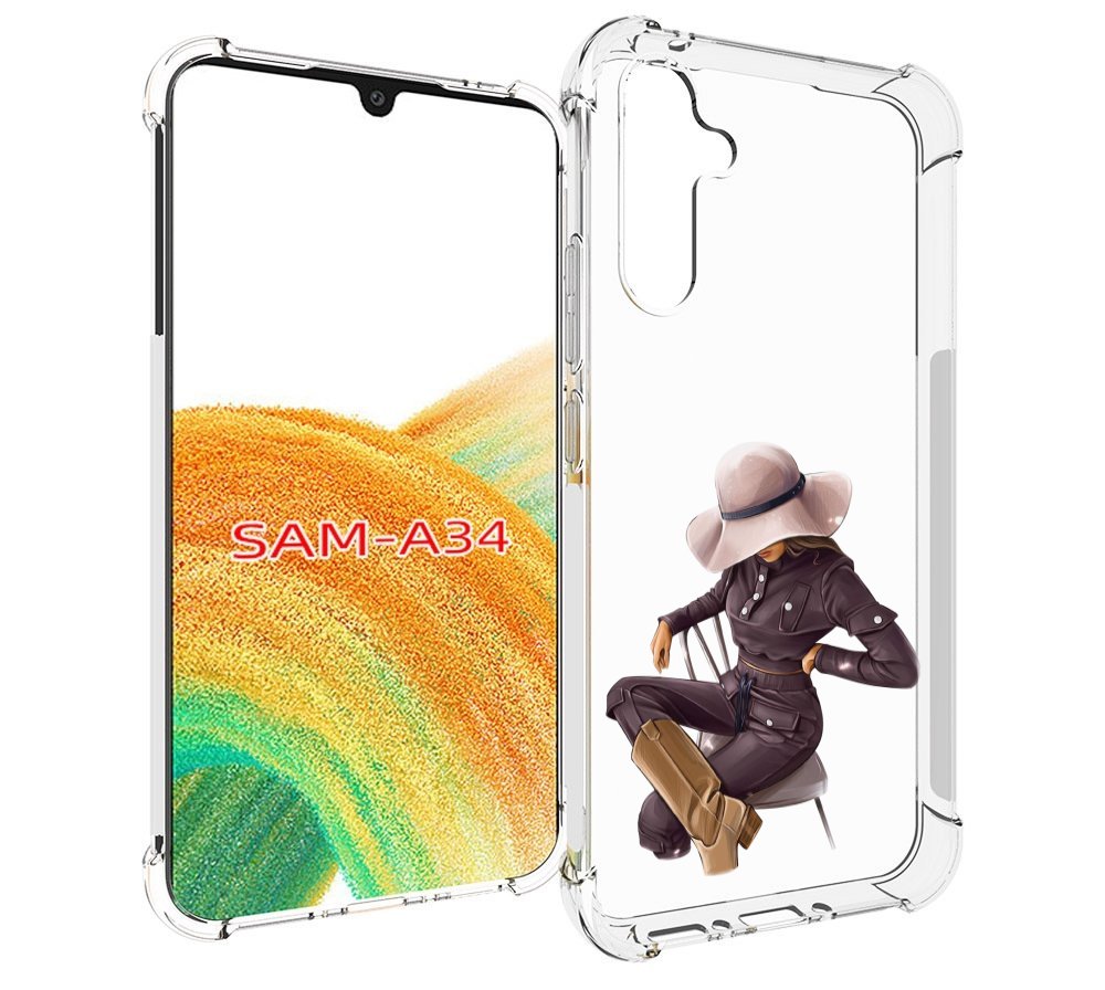 

Чехол MyPads загадочная-девушка-в-костюме женский для Samsung Galaxy A34, Tocco