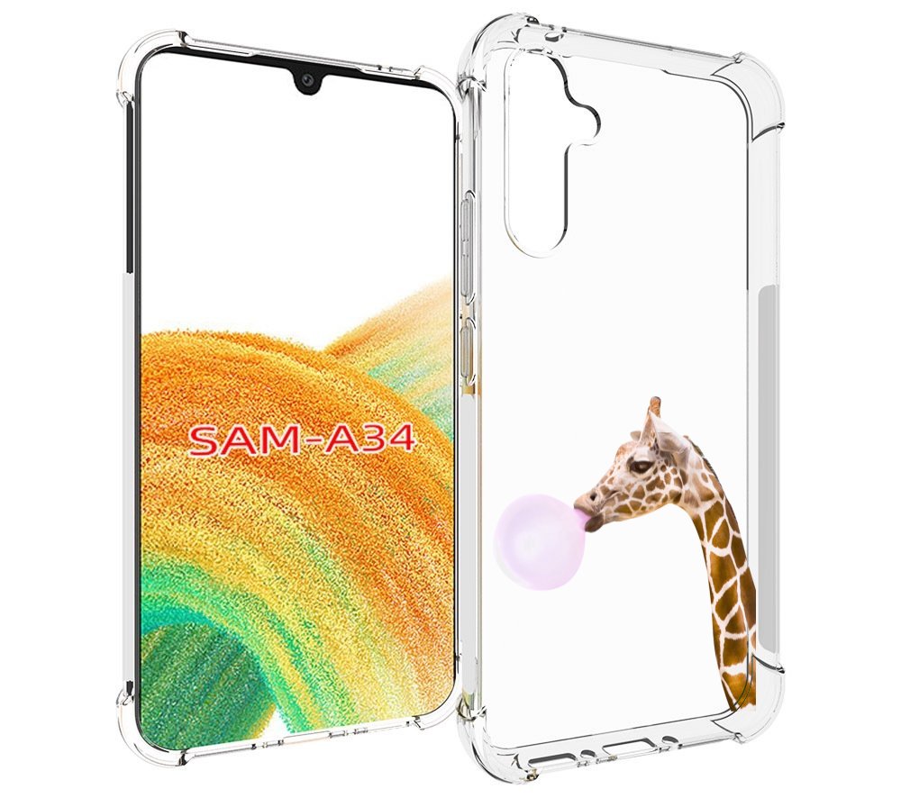 

Чехол MyPads жираф-с-жвачкой для Samsung Galaxy A34, Tocco