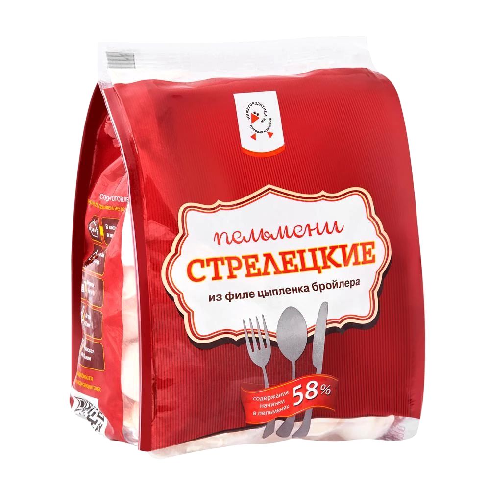 

Пельмени Нижегородптица Стрелецкие, из филе цыпленка бройлера, 900 г