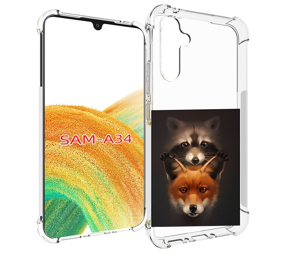 

Чехол MyPads енотик-лисенок для Samsung Galaxy A34, Tocco