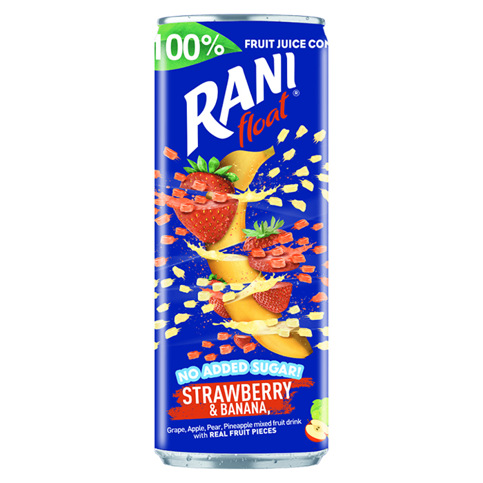 

Напиток Rani Strawberry banana, сокосодержащий с кусочками ананаса, негазированный, 240 мл