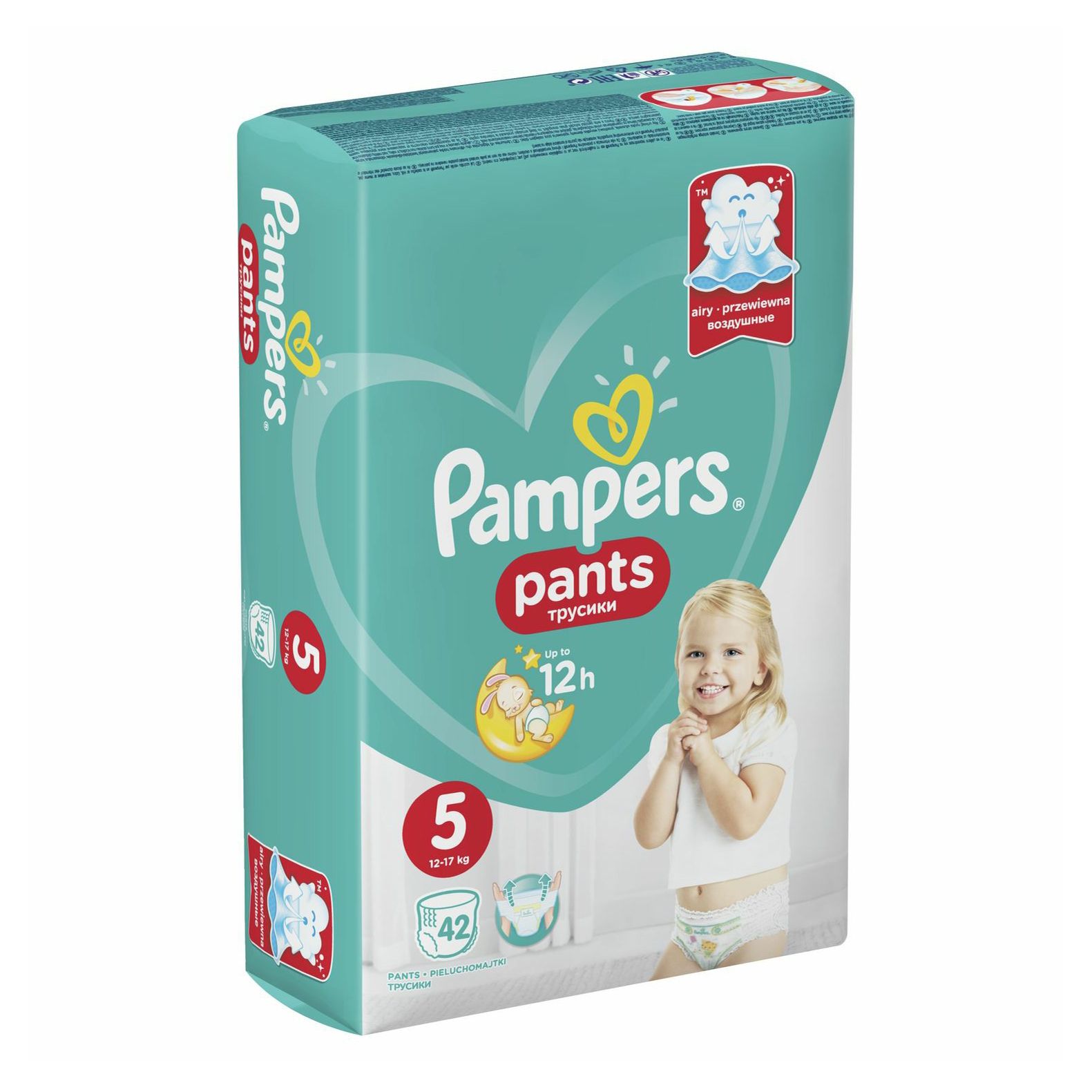 Подгузники-трусики Pampers Pants 5 (12-17) 42 шт Россия, размер 5, XL (11, 25 кг)