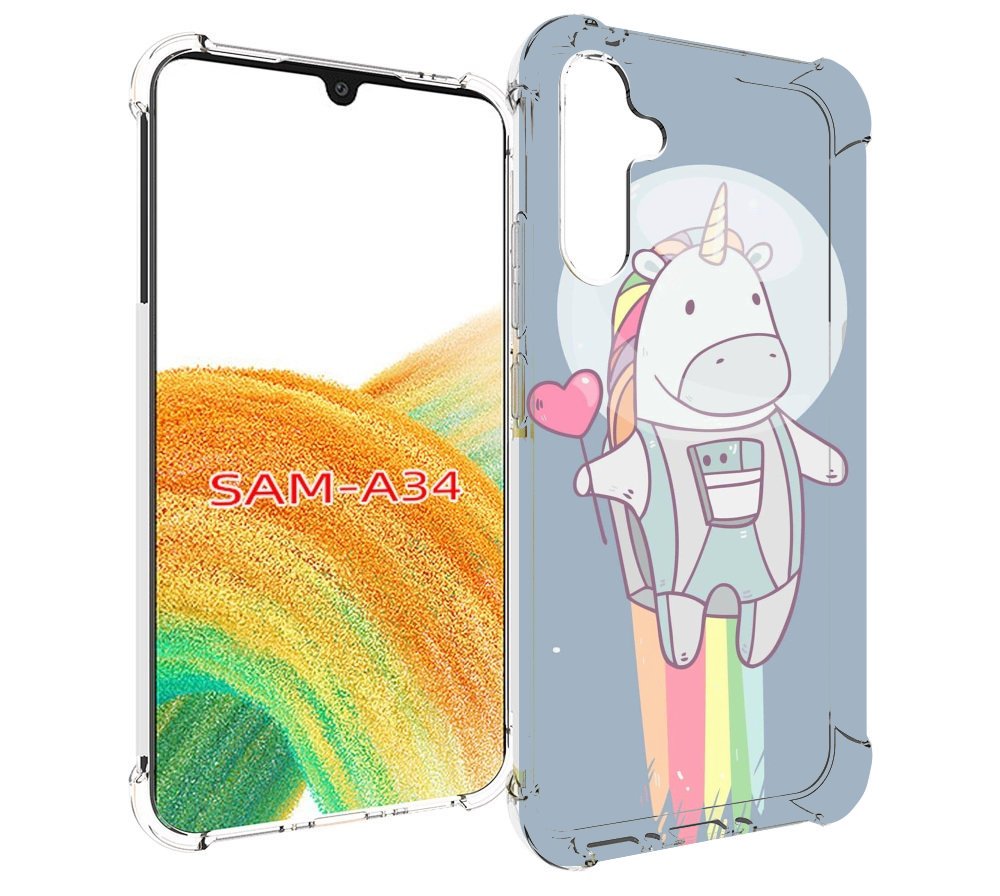 

Чехол MyPads единорог летит за орбиту для Samsung Galaxy A34, Tocco