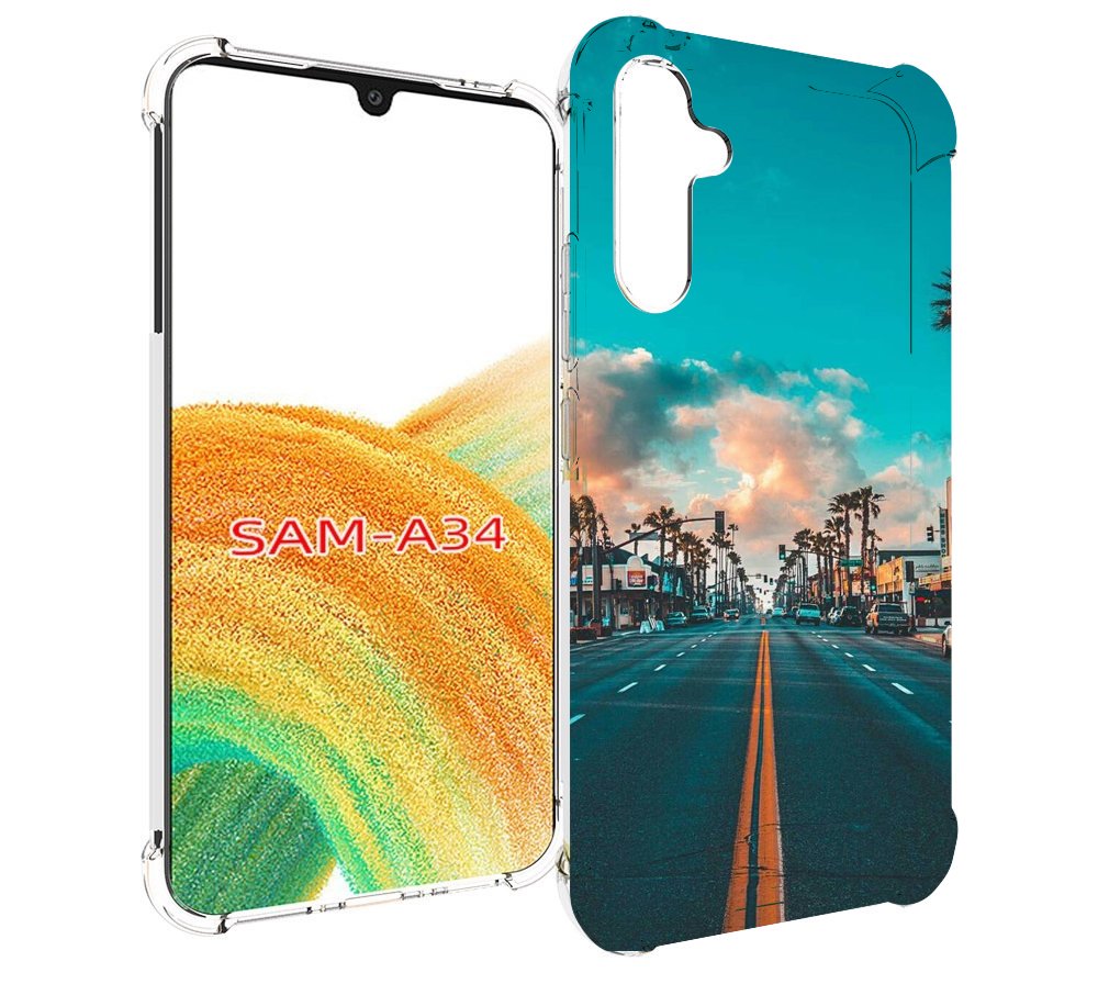 

Чехол MyPads дорога-в-лос-анджелес для Samsung Galaxy A34, Tocco