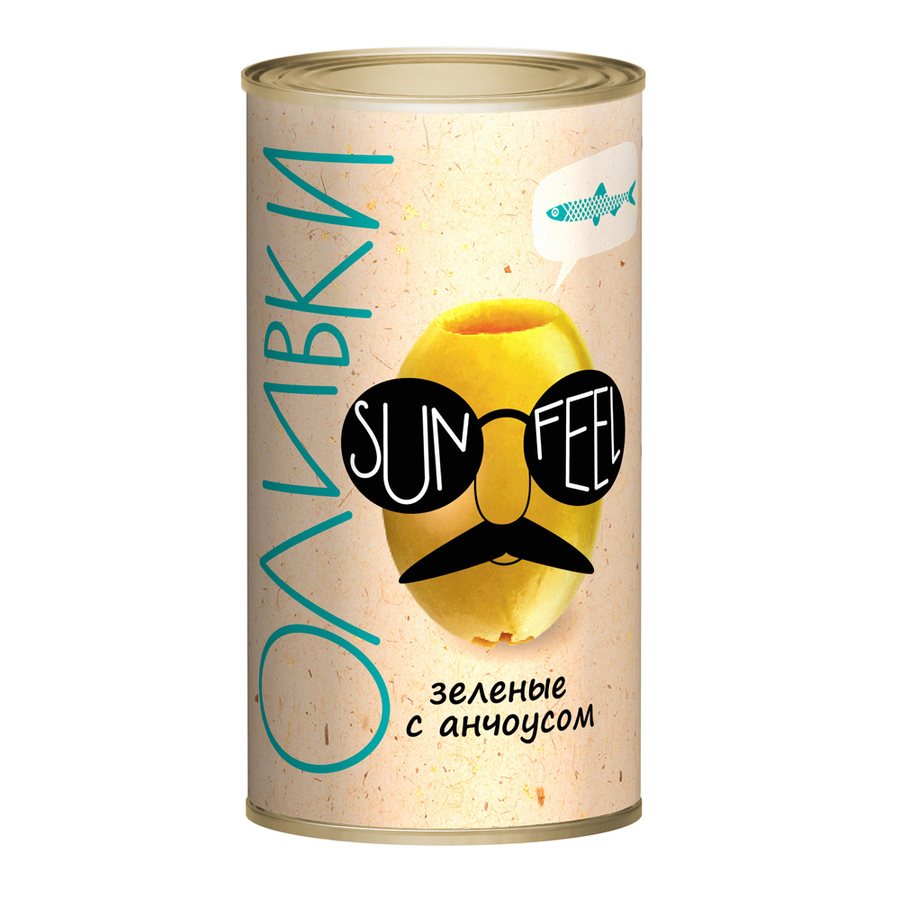 

Оливки SunFeel зеленые, с анчоусом, 300 мл