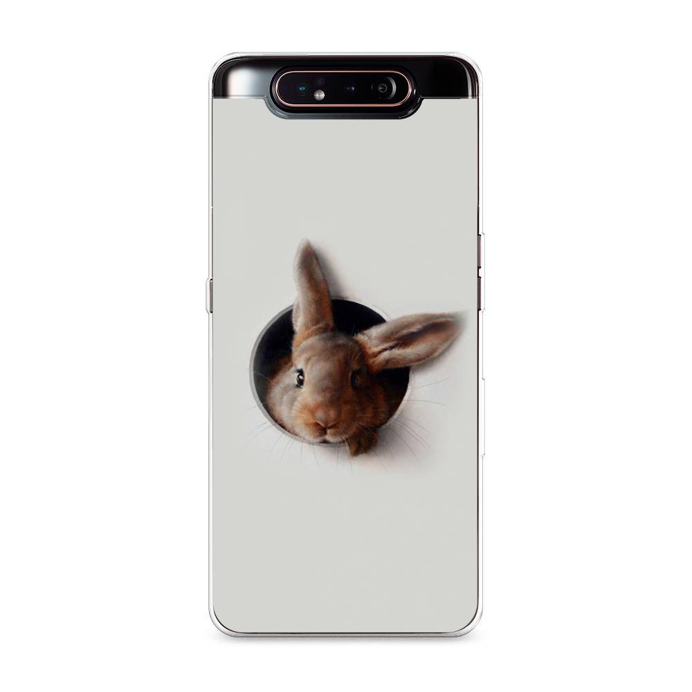 

Чехол на Samsung Galaxy A80 "Любопытный кролик", Серый;коричневый, 28350-1