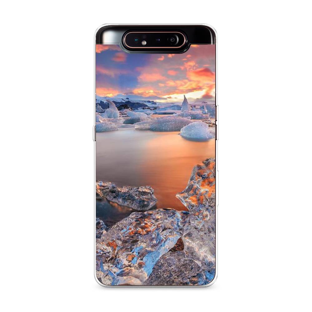 

Чехол на Samsung Galaxy A80 "Ледники", Синий;оранжевый, 28350-2