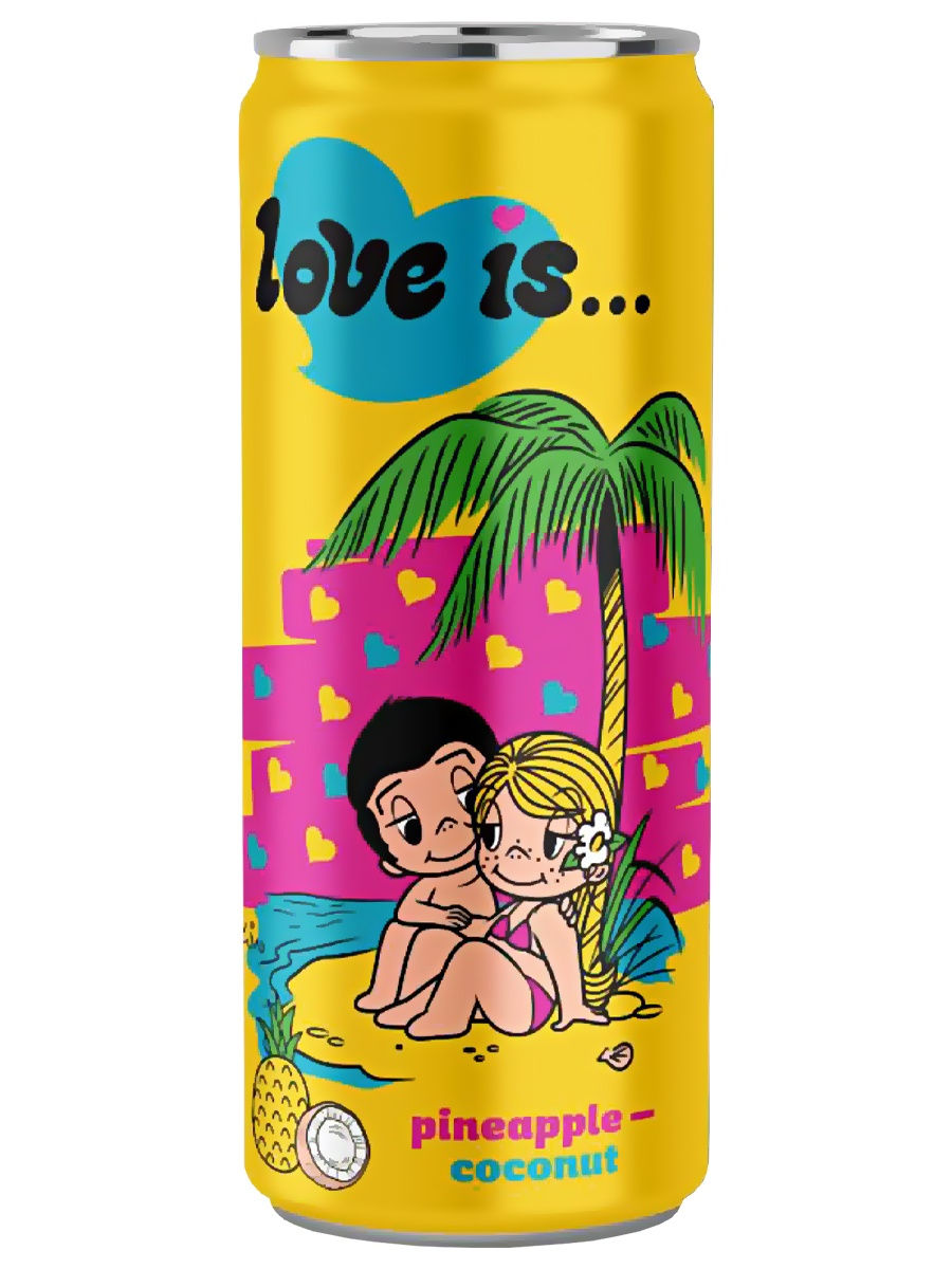 Напиток Love is ананас и кокос, газированный, 330 мл